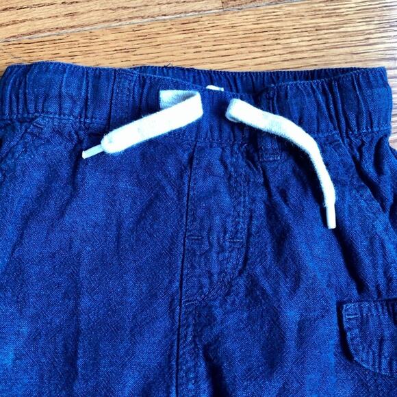 H&M Blue Cargo Linen Pants Baby Boy Size 4-6 Months - Picture 3 of 5